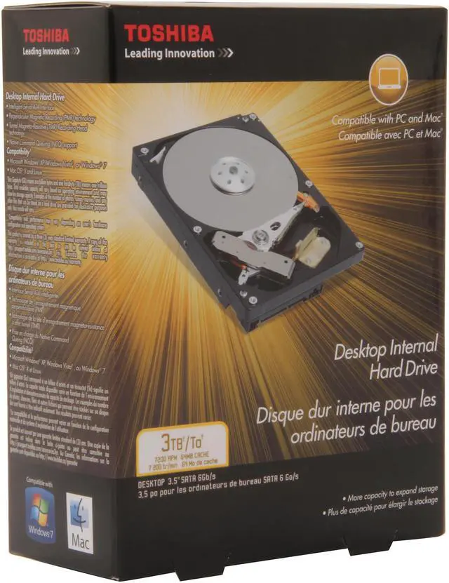 Main image of TOSHIBA PH3300U-1I72 3TB 7200 RPM 64MB Cache SATA 6.0Gb/s 3.5" Internal Hard Drive Retail Kit