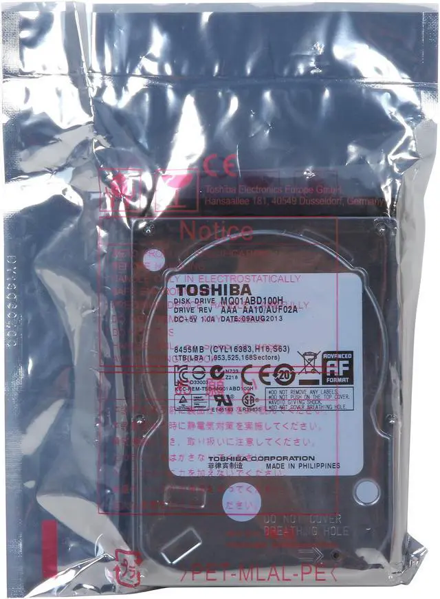 Alt view image 5 of 5 - TOSHIBA Hybrid Drives MQ01ABD100H 1TB+8GB(NAND Flash) 32MB Cache SATA 6.0Gb/s 2.5" Laptop SSHD