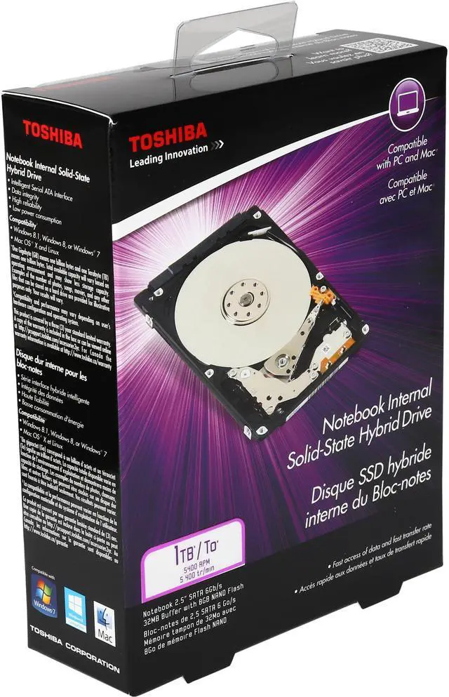 Main image of TOSHIBA PH2100U-1SHD 1TB + 8GB NAND Flash 5400 RPM 32MB Cache SATA 6.0Gb/s 2.5" Internal Solid State Hybrid Drive
