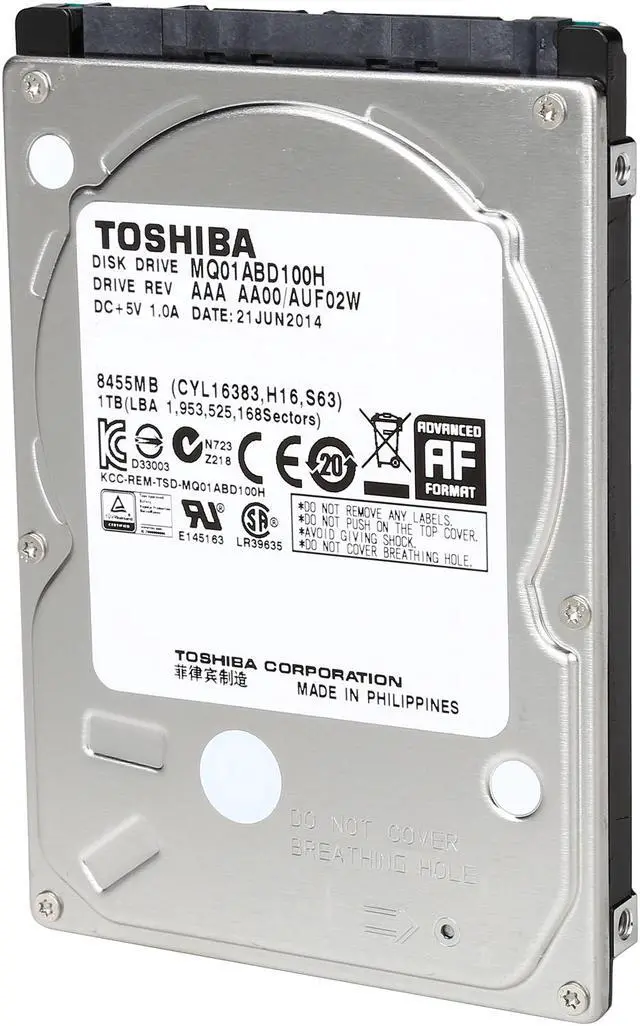 Alt view image 2 of 6 - TOSHIBA PH2100U-1SHD 1TB + 8GB NAND Flash 5400 RPM 32MB Cache SATA 6.0Gb/s 2.5" Internal Solid State Hybrid Drive