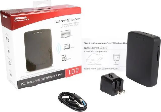 Alt view image 8 of 7 - TOSHIBA Canvio AeroCast 1TB Wireless Portable Hard Drive HDTU110XKWC1 Black