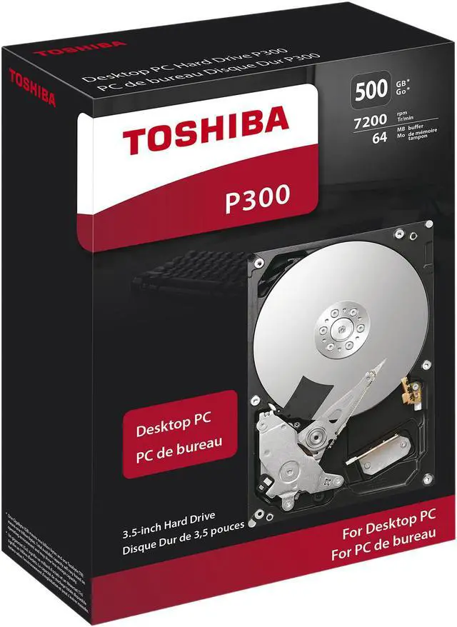 Alt view image 7 of 7 - Toshiba P300 500GB Desktop PC Internal Hard Drive 7200 RPM SATA 6Gb/s 64MB Cache 3.5 inch - HDWD105XZSTA (RETAIL PACKAGE)