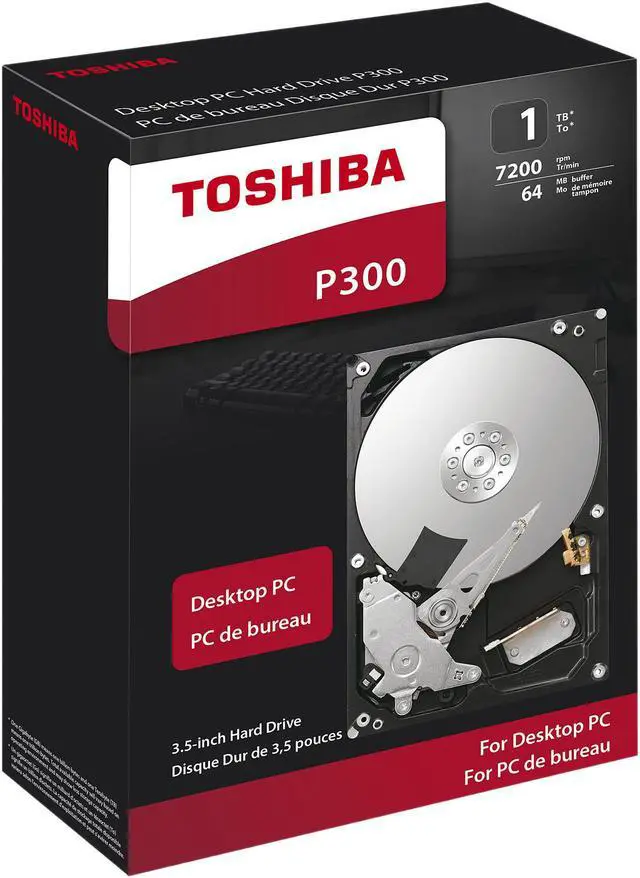 Alt view image 8 of 7 - Toshiba P300 1TB Desktop PC Internal Hard Drive 7200 RPM SATA 6Gb/s 64MB Cache 3.5 inch - HDWD110XZSTA (RETAIL PACKAGE)