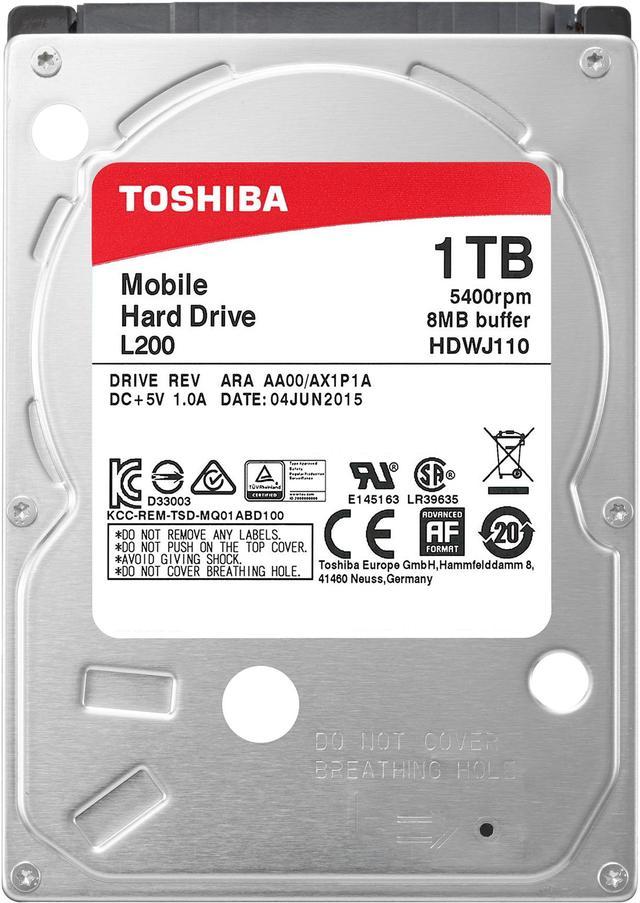 Toshiba L200 1TB Laptop PC Hard 5400 RPM SATA 3Gb/s 8MB Cache 2.5-inch 9.5mm Height HDWJ110UZSVA (BULK) - Newegg.com