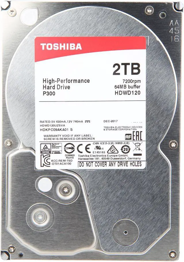 Alt view image 7 of 11 - Toshiba P300 2TB Desktop PC Internal Hard Drive 7200 RPM SATA 6Gb/s 64 MB Cache 3.5 inch - HDWD120UZSVA (BULK)
