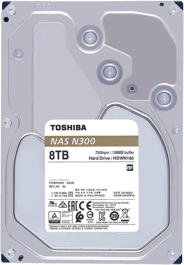 Alt view image 3 of 6 - Toshiba N300 8TB NAS Internal Hard Drive 7200 RPM SATA 6Gb/s 128MB Cache 3.5inch - HDWN180XZSTA (RETAIL PACKAGE)