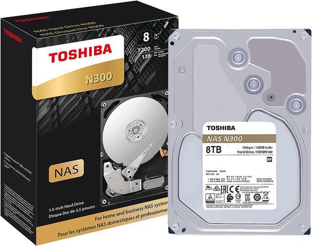 Main image of Toshiba N300 8TB NAS Internal Hard Drive 7200 RPM SATA 6Gb/s 128MB Cache 3.5inch - HDWN180XZSTA (RETAIL PACKAGE)