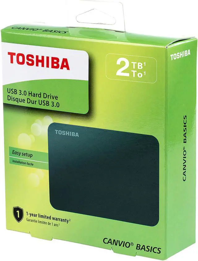 Alt view image 11 of 11 - Toshiba Canvio Basics 2TB Portable External Hard Drive USB 3.0 Black - HDTB420XK3AA