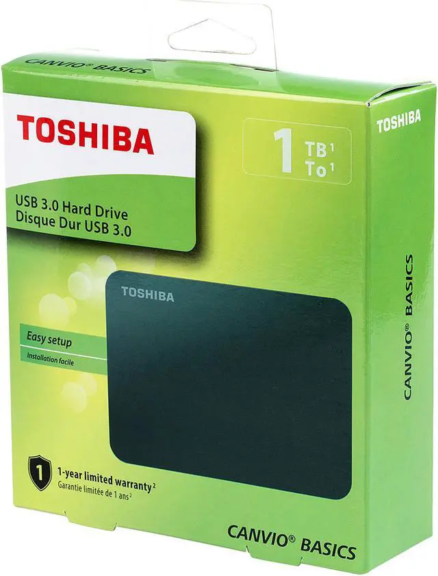 Alt view image 11 of 11 - Toshiba Canvio Basics 1TB Portable External Hard Drive USB 3.0 Black - HDTB410XK3AA