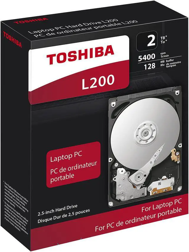 Alt view image 7 of 7 - Toshiba L200 2TB Laptop PC Internal Hard Drive 5400 RPM SATA 6Gb/s 128MB Cache 2.5 inch 9.5mm Height - HDWL120XZSTA (RETAIL PACKAGE)