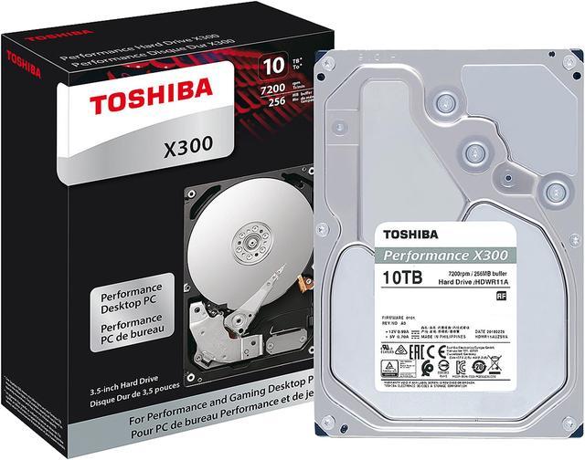 Toshiba X300 10TB Performance & Gaming Internal Hard Drive 7200 RPM SATA  6Gb/s 256MB Cache 3.5 inch - HDWR11AXZSTA (RETAIL PACKAGE)