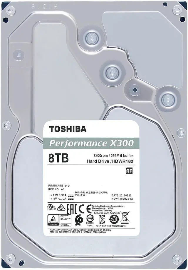 Alt view image 2 of 6 - TOSHIBA X300 HDWR180XZSTA 8TB 7200 RPM 256MB Cache SATA 6.0Gb/s 3.5" Internal Hard Drive
