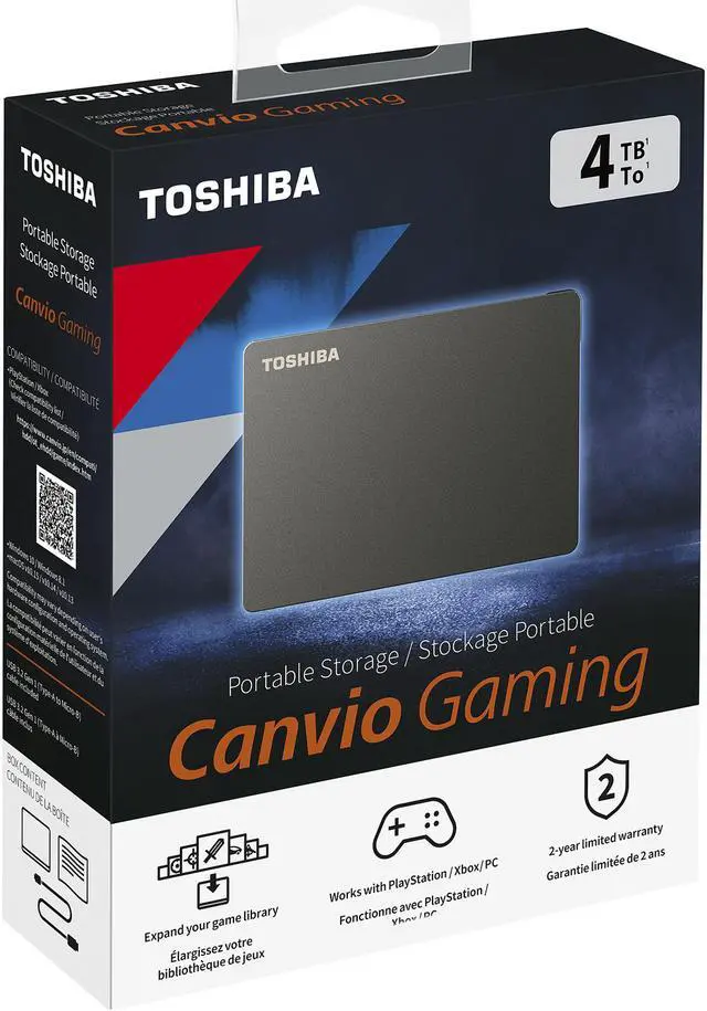 Alt view image 12 of 12 - TOSHIBA 4TB Canvio Gaming Portable External Hard Drive USB 3.0 Model HDTX140XK3CA Black