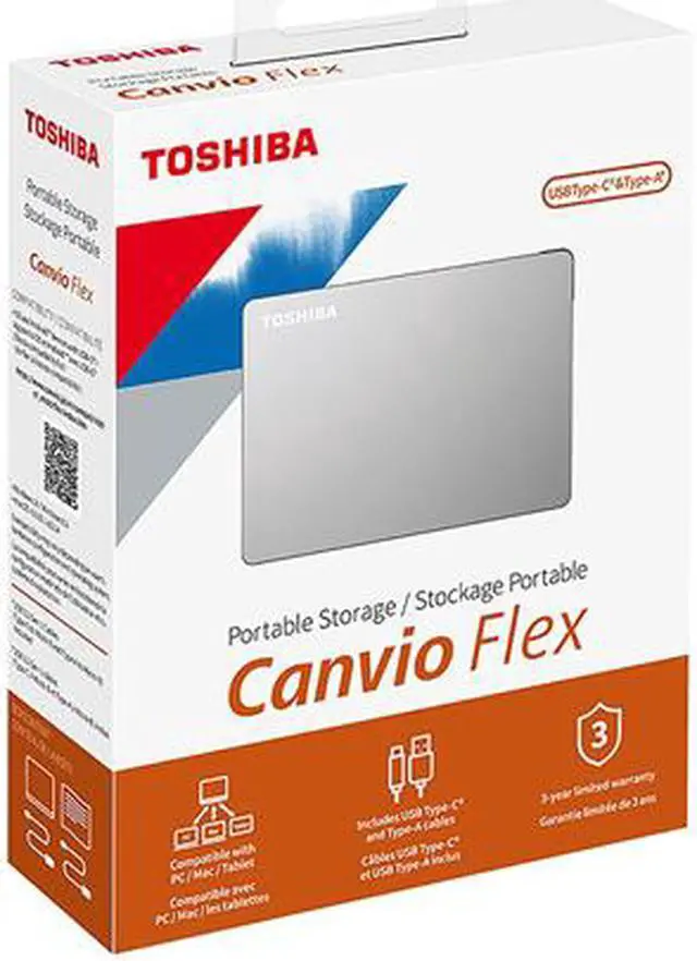Alt view image 8 of 8 - TOSHIBA 1TB Canvio Flex Portable External Hard Drive USB 3.0 Model HDTX110XSCAA Silver