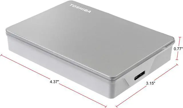 Alt view image 5 of 8 - TOSHIBA 4TB Canvio Flex Portable External Hard Drive USB 3.0 Model HDTX140XSCCA Silver