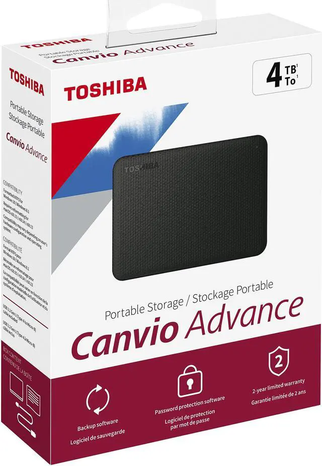 Alt view image 6 of 6 - TOSHIBA 4TB Canvio Advance Portable External Hard Drive USB 3.0 Model HDTCA40XK3CA Black