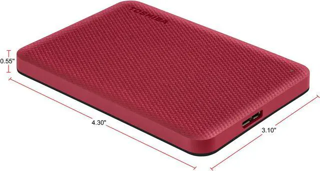 Alt view image 4 of 10 - TOSHIBA 1TB Canvio Advance Portable External Hard Drive USB 3.0 Model HDTCA10XR3AA Red
