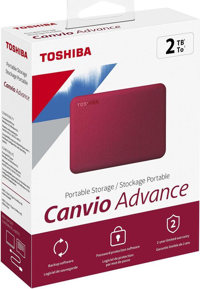 Alt view image 10 of 10 - TOSHIBA 2TB Canvio Advance Portable External Hard Drive USB 3.0 Model HDTCA20XR3AA Red