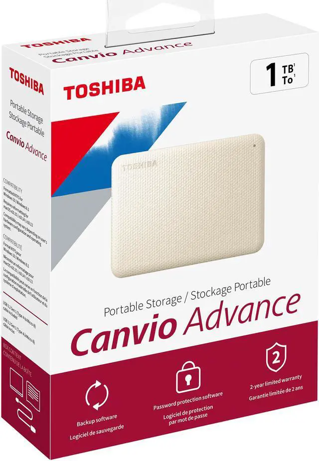 Alt view image 11 of 11 - TOSHIBA 1TB Canvio Advance Portable External Hard Drive USB 3.0 Model HDTCA10XW3AA White