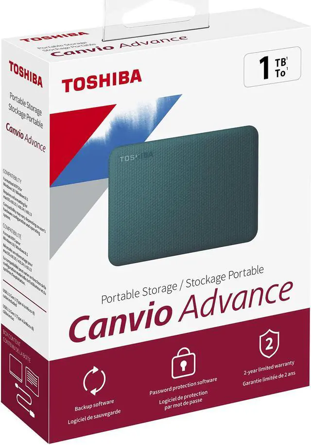 Alt view image 15 of 16 - TOSHIBA 1TB Canvio Advance Portable External Hard Drive USB 3.0 Model HDTCA10XG3AA Green