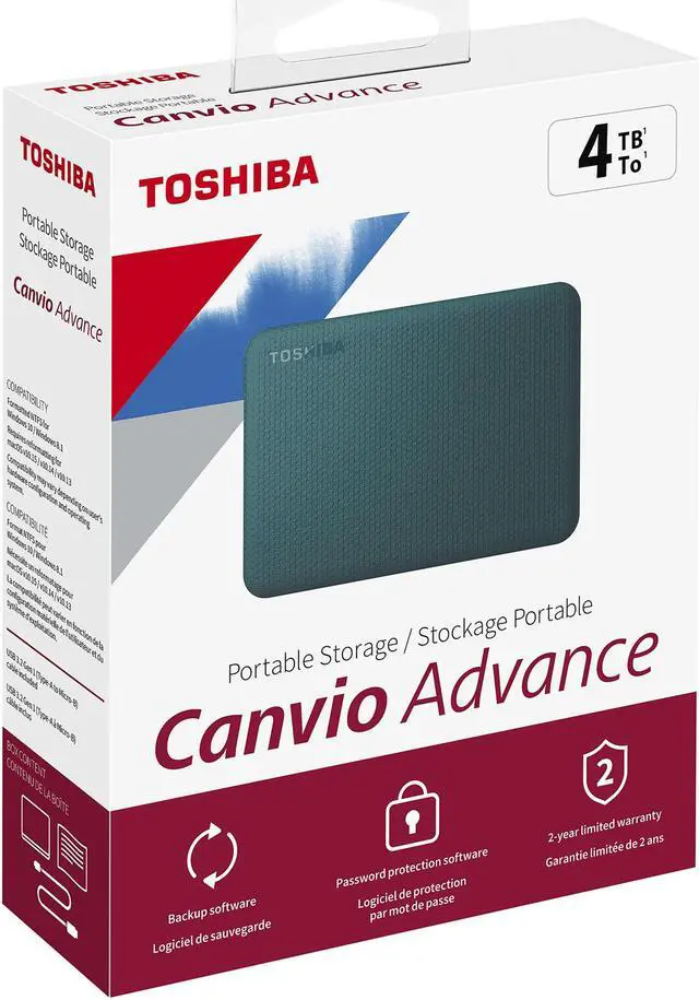 Alt view image 15 of 16 - TOSHIBA 4TB Canvio Advance Portable External Hard Drive USB 3.0 Model HDTCA40XG3CA Green