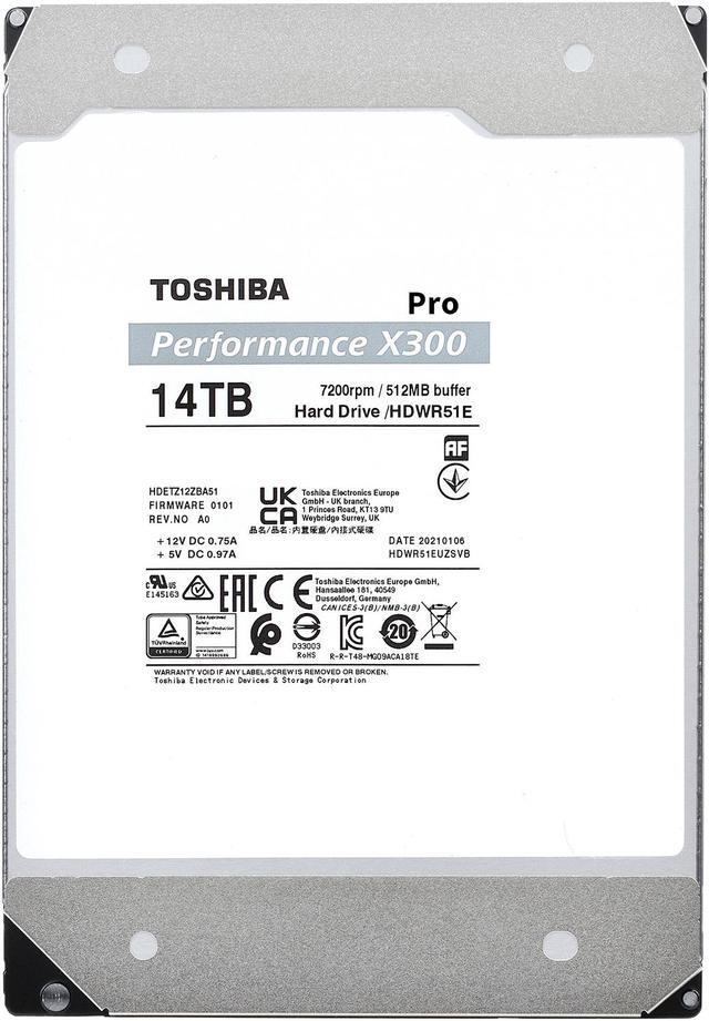 Alt view image 3 of 4 - TOSHIBA X300 Pro HDWR51EXZSTB 14TB 7200 RPM 512MB Cache SATA 6.0Gb/s 3.5" Internal Hard Drive