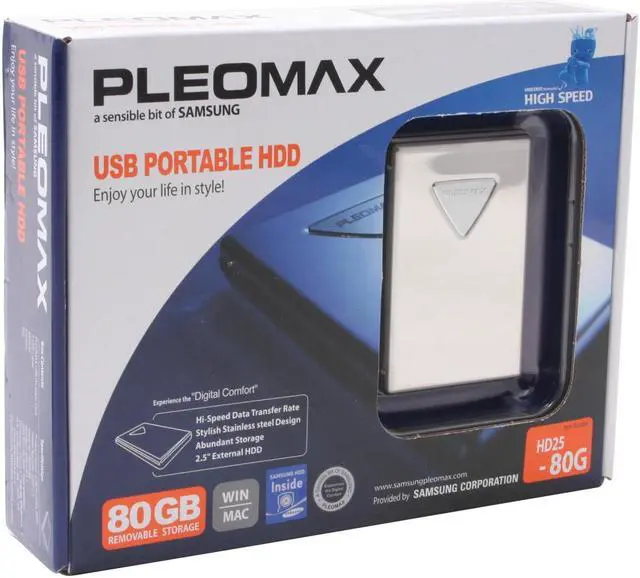 Alt view image 4 of 4 - SAMSUNG PLEOMAX 80GB USB 2.0 2.5" External Hard Drive UHD25-80G