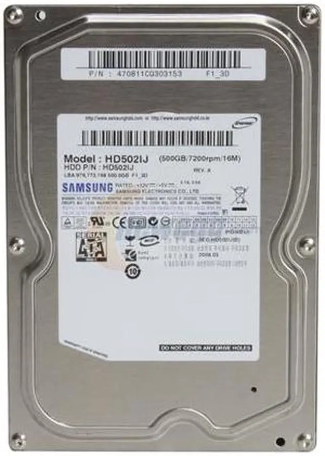 Alt view image 2 of 7 - SAMSUNG Spinpoint F1 HD502lJ 500GB 7200 RPM 16MB Cache SATA 3.0Gb/s 3.5" Hard Drive Bare Drive