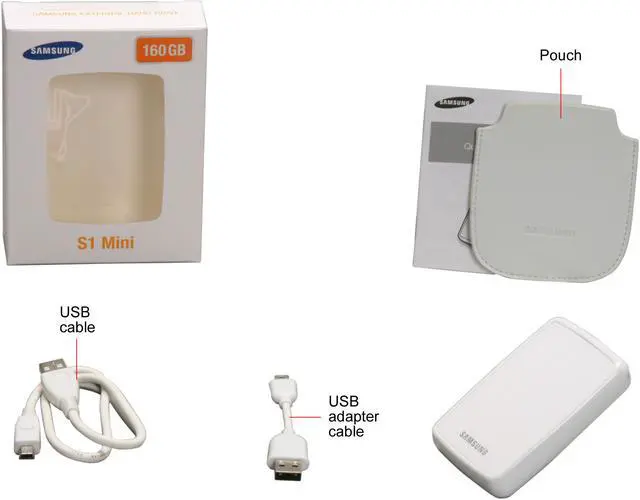 Alt view image 5 of 5 - SAMSUNG 160GB USB 2.0 1.8" External Hard Drive HXSU016BA/M32 Snow White