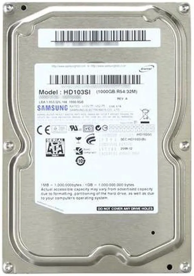 Alt view image 4 of 6 - SAMSUNG EcoGreen F2 HD103SI 1TB 5400 RPM 32MB Cache SATA 3.0Gb/s 3.5" Internal Hard Drive Bare Drive