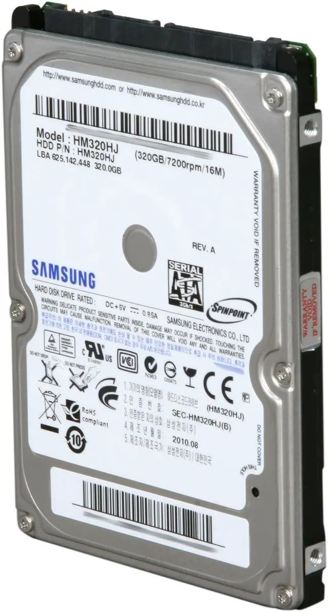 Main image of SAMSUNG Spinpoint MP4 HM320HJ 320GB 7200 RPM 16MB Cache SATA 3.0Gb/s 2.5" Internal Notebook Hard Drive Bare Drive