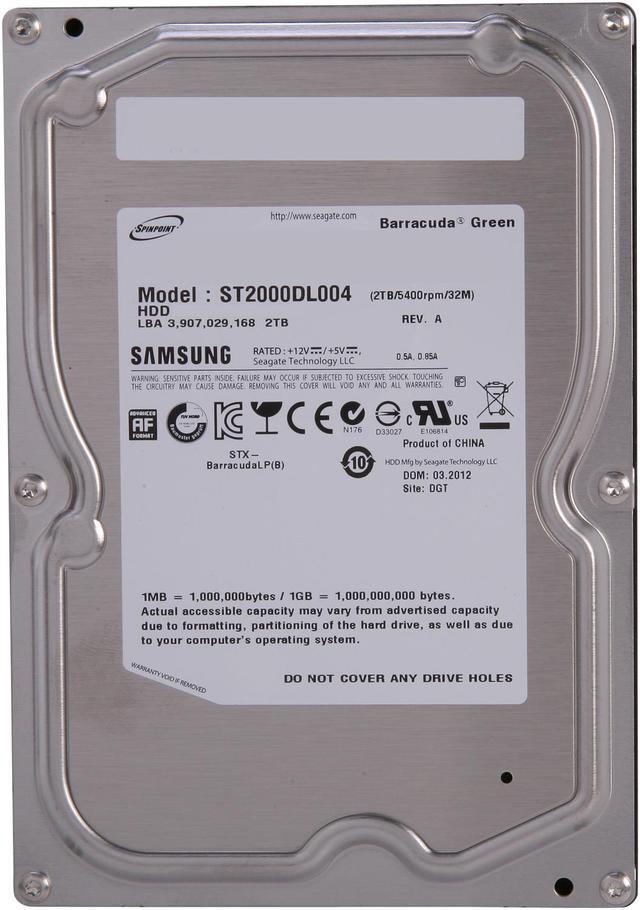 Alt view image 2 of 4 - SAMSUNG EcoGreen F4 ST2000DL004 2TB 32MB Cache SATA 3.0Gb/s 3.5" Internal Hard Drive Bare Drive