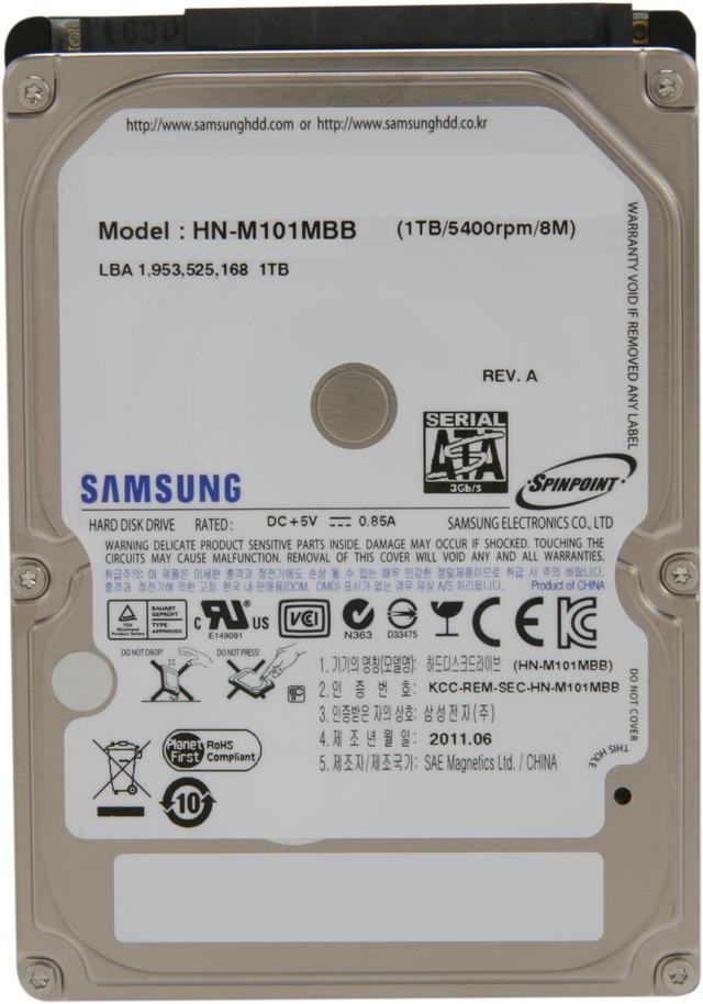 Seagate Samsung Spinpoint M8 ST1000LM024 (HN-M101MBB/EX2) 1TB 5400 RPM 8MB  Cache SATA 6.0Gb/s 2.5
