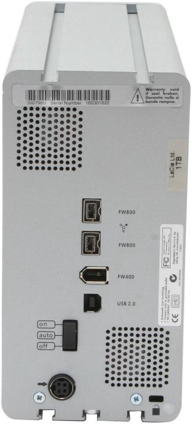 Alt view image 2 of 4 - LaCie Bigger Disk Extreme 1TB USB 2.0 / Firewire400 / Firewire800 3.5" External Hard Drive 300798U