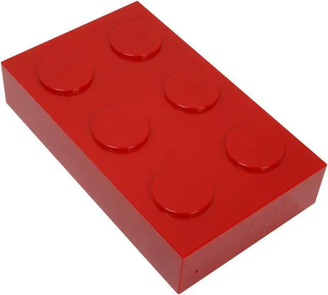 Alt view image 3 of 7 - LaCie Brick Desktop 500GB USB 2.0 3.5" External Hard Drive 301065U Red