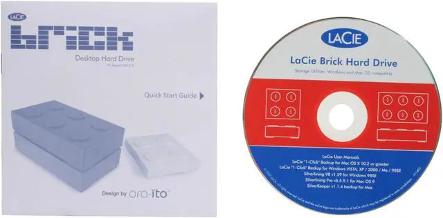 Alt view image 6 of 7 - LaCie Brick Desktop 500GB USB 2.0 3.5" External Hard Drive 301065U Red