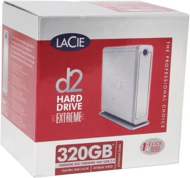 Alt view image 6 of 6 - LACIE d2 320GB 7200 RPM 3.5" USB 2.0 / Firewire400 / Firewire800 External Hard Drive Model 301146U