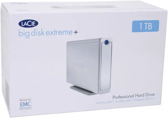 Alt view image 7 of 7 - LACIE Big Disk Extreme+ 1TB 7200 RPM 3.5" USB 2.0 / Firewire400 / Firewire800 External Hard Drive Model 301199U