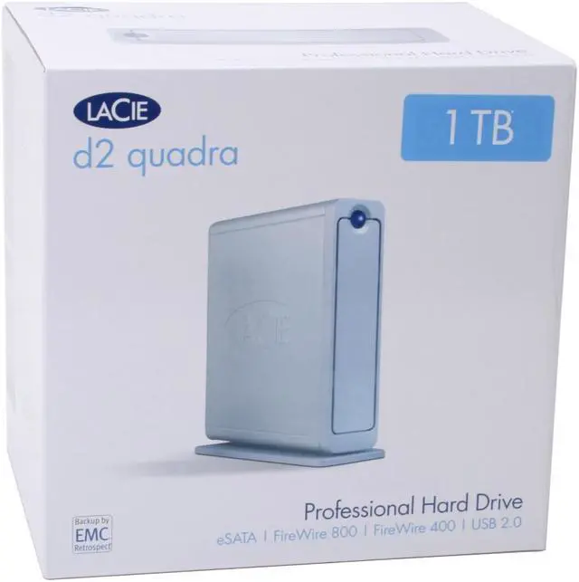 Alt view image 7 of 7 - LACIE d2 Quadra 1TB 7200 RPM 3.5" USB 2.0 / Firewire400 / Firewire800 / eSATA External Hard Drive Model 301224U