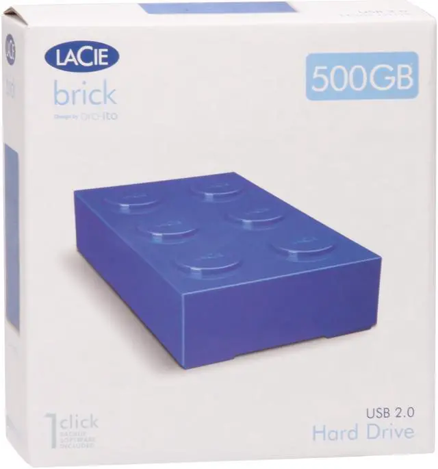 Alt view image 7 of 7 - LaCie Brick Desktop 500GB USB 2.0 3.5" External Hard Drive 301819U Blue