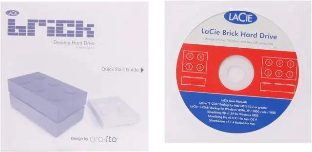 Alt view image 6 of 7 - LaCie Brick Desktop 500GB USB 2.0 3.5" External Hard Drive 301819U Blue