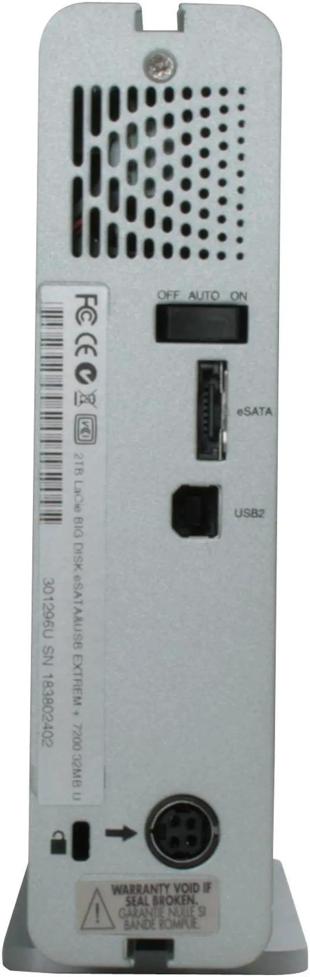 Alt view image 4 of 7 - LaCie Big Disk Extreme+ Dual 2TB USB 2.0 / eSATA 3.5" External Hard Drive 301296U