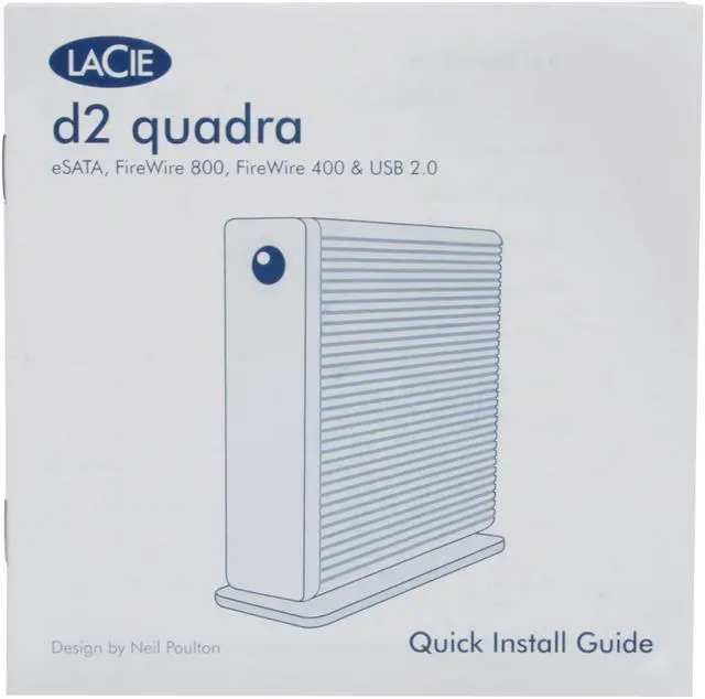 Alt view image 6 of 7 - LACIE d2 Quadra 500GB 7200 RPM 3.5" USB 2.0 / Firewire400 / Firewire800 / eSATA Mac Storage Model 301825U