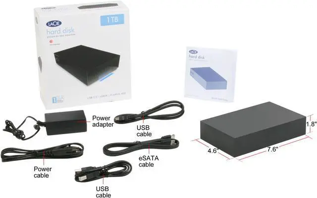 Alt view image 6 of 6 - LaCie 1TB USB 2.0 / Firewire400 / eSATA 3.5" External Hard Drive 301315U Black