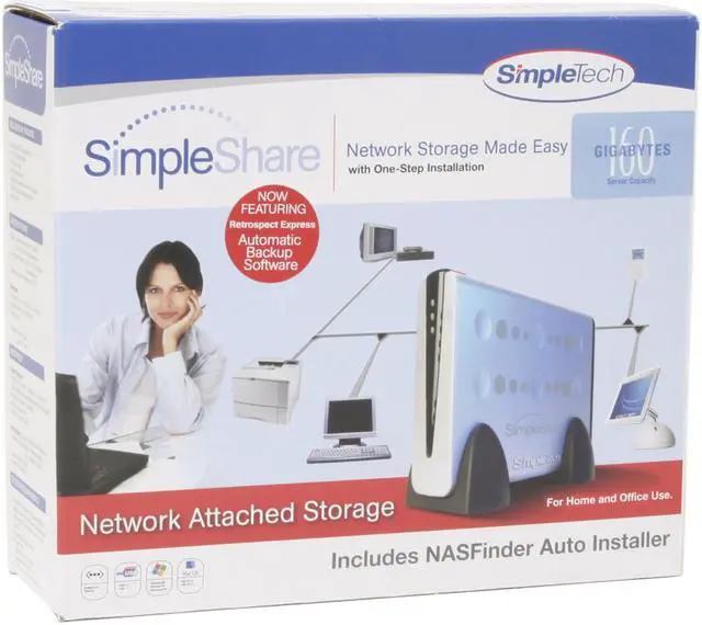 Alt view image 6 of 6 - SimpleTech STI-NAS/160 160GB SimpleShare Network Attached Storage