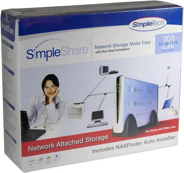 Alt view image 6 of 6 - SimpleTech STI-NAS/250 250GB SimpleShare Network Attached Storage