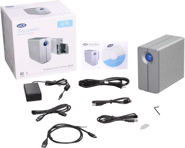 Alt view image 5 of 5 - LaCie 2big Quadra 4TB USB 2.0 / Firewire400 / Firewire800 / eSATA 3.5" External Hard Drive 301432U
