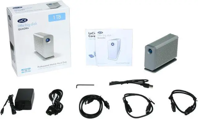 Alt view image 5 of 5 - LaCie Little Big Disk Quadra 1TB USB 2.0 / Firewire800 / eSATA External Hard Drive 301514U