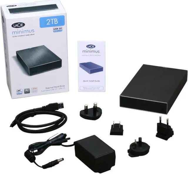Alt view image 5 of 5 - LaCie Minimus 2TB USB 3.0 External Hard Drive 301967 Aluminum