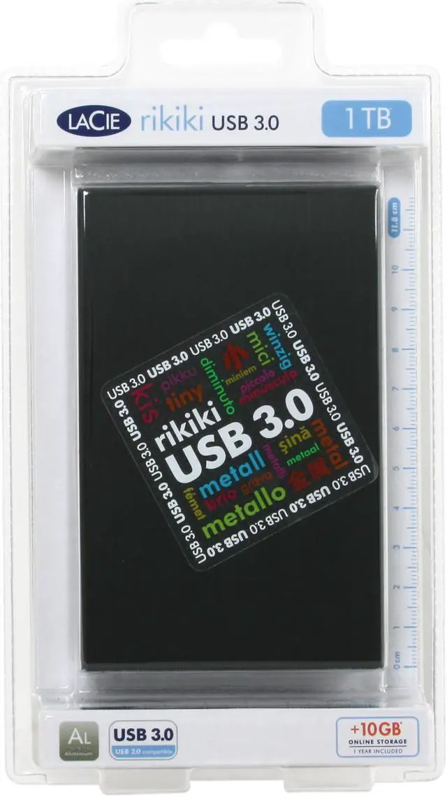 Alt view image 6 of 6 - LaCie Rikiki 1TB USB 3.0 External Hard Drive 301952 Black
